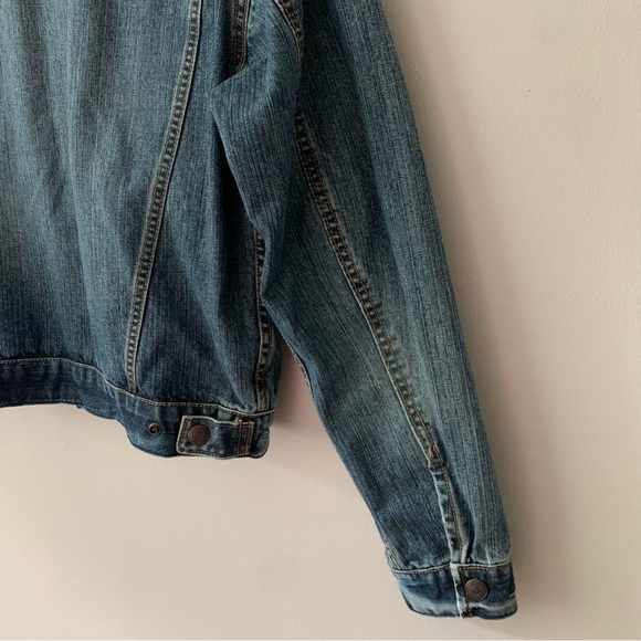 Abercrombie & Fitch Denim Button Up Trucker Jacket Size Large Vintage Blue Denim - Picture 6 of 13